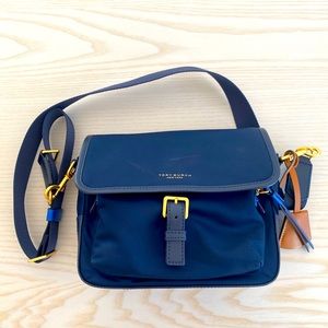 Tory Burch Perry Nylon Crossbody in Navy with Royal Blue lining